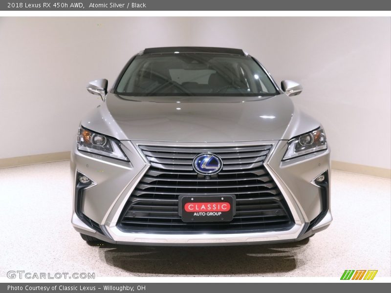 Atomic Silver / Black 2018 Lexus RX 450h AWD