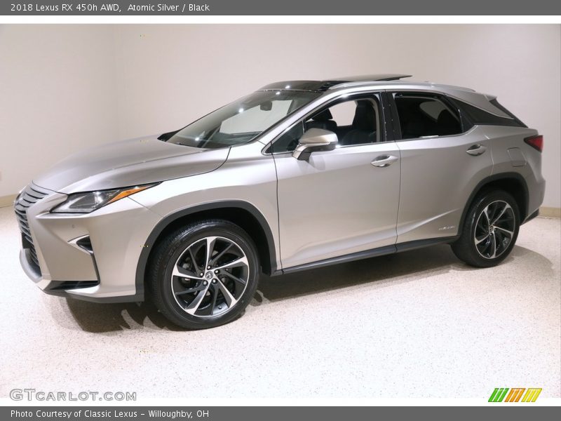 Atomic Silver / Black 2018 Lexus RX 450h AWD