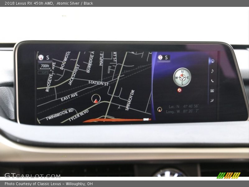 Atomic Silver / Black 2018 Lexus RX 450h AWD