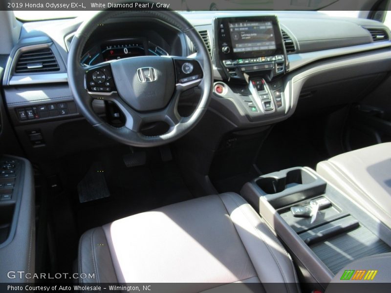 White Diamond Pearl / Gray 2019 Honda Odyssey EX-L