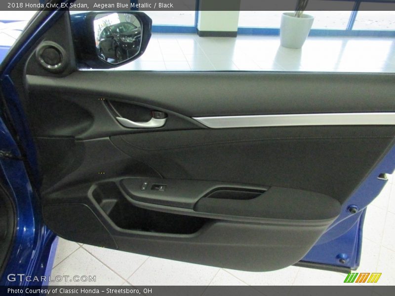Aegean Blue Metallic / Black 2018 Honda Civic EX Sedan