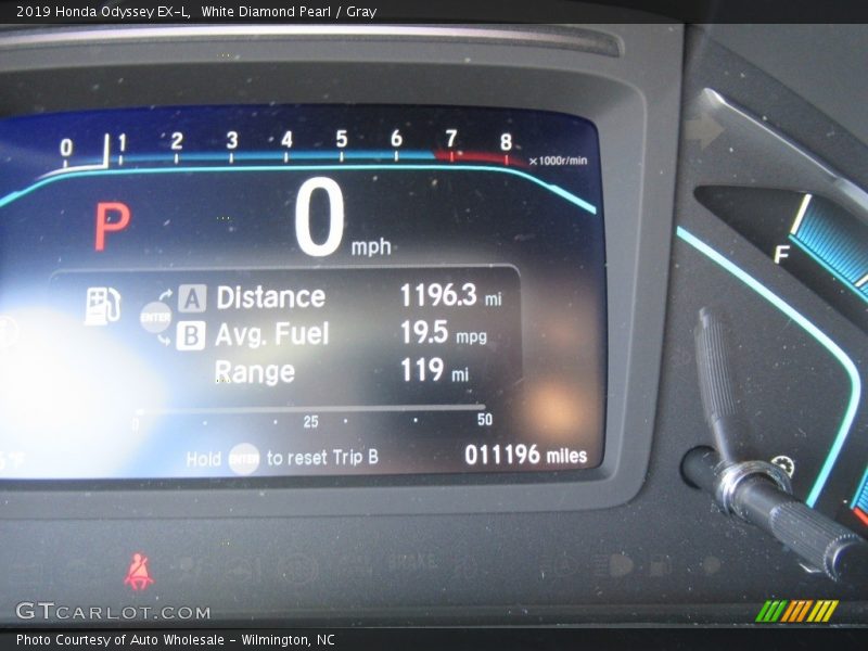White Diamond Pearl / Gray 2019 Honda Odyssey EX-L