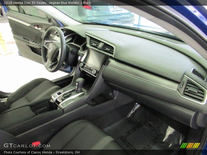 Aegean Blue Metallic / Black 2018 Honda Civic EX Sedan