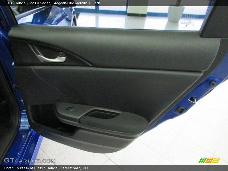 Aegean Blue Metallic / Black 2018 Honda Civic EX Sedan