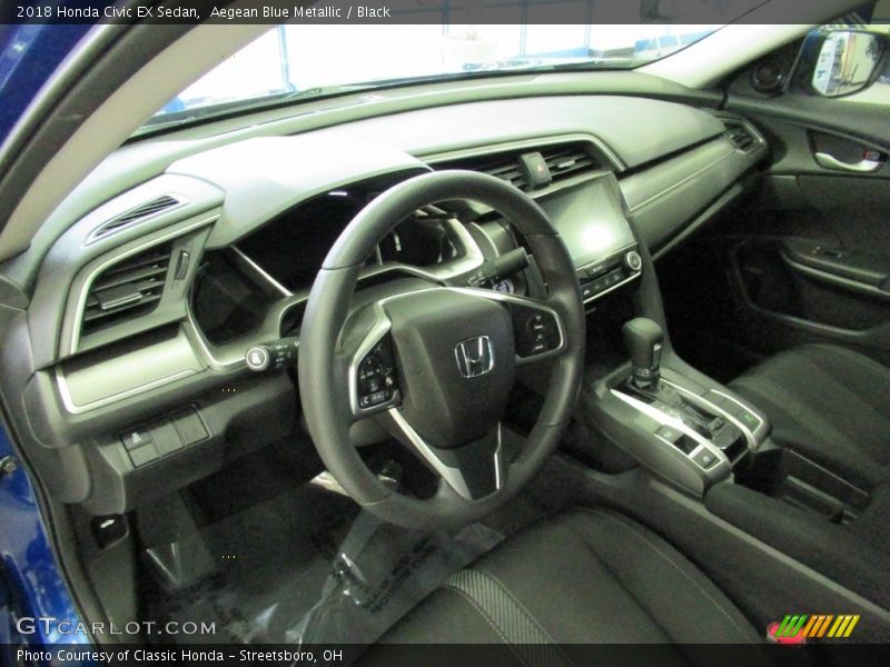 Aegean Blue Metallic / Black 2018 Honda Civic EX Sedan