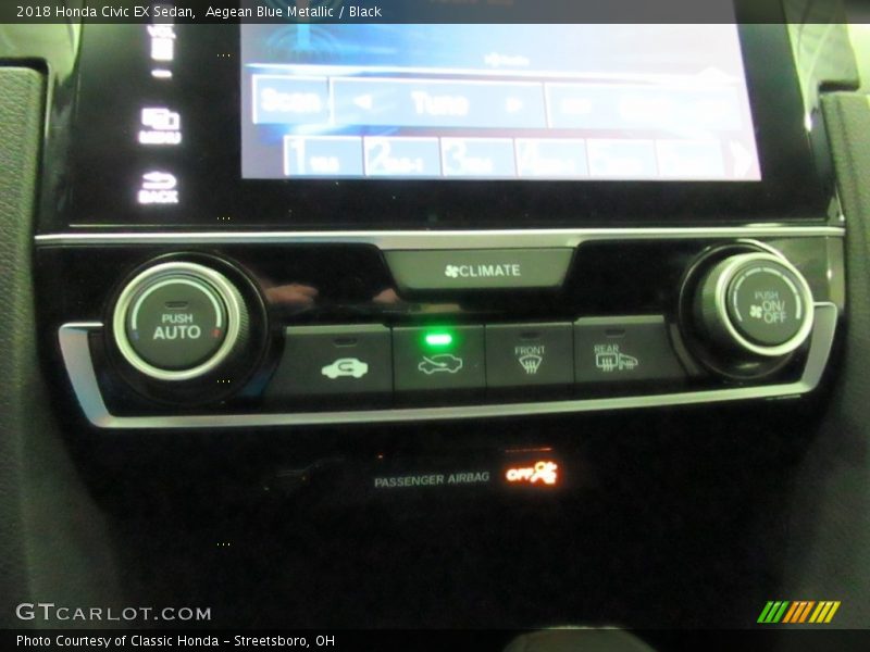 Aegean Blue Metallic / Black 2018 Honda Civic EX Sedan