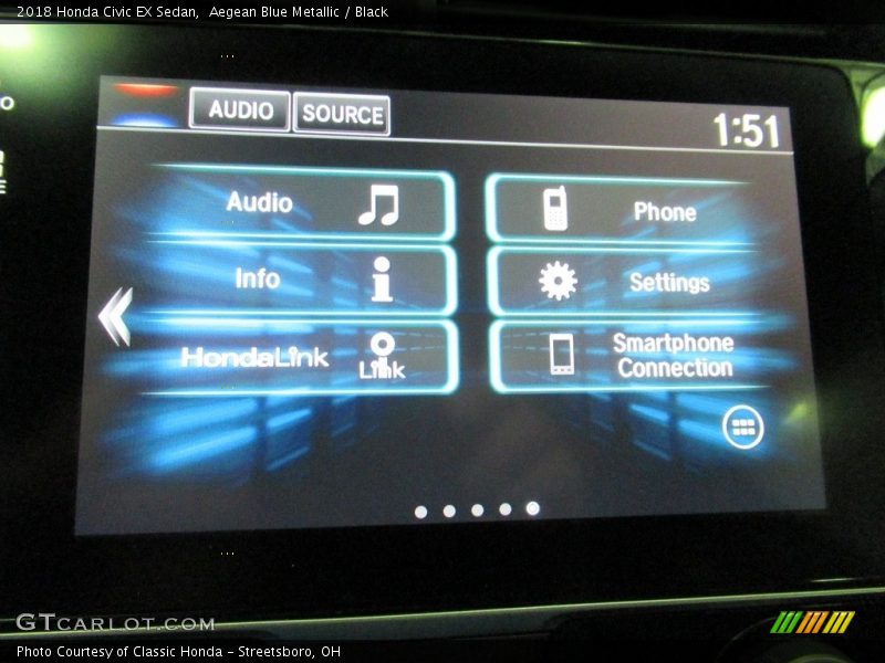 Aegean Blue Metallic / Black 2018 Honda Civic EX Sedan