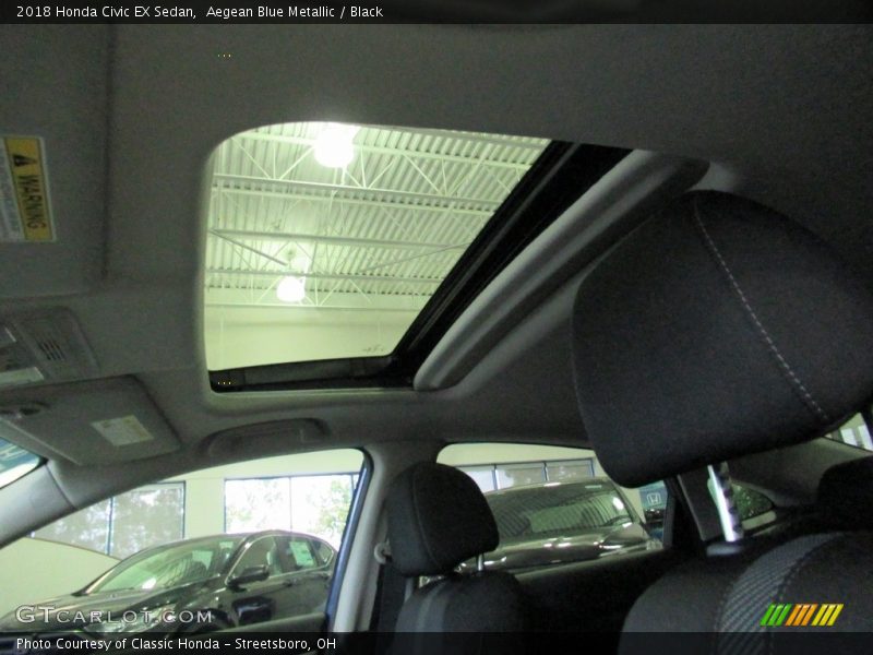 Aegean Blue Metallic / Black 2018 Honda Civic EX Sedan