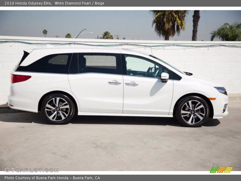 White Diamond Pearl / Beige 2019 Honda Odyssey Elite