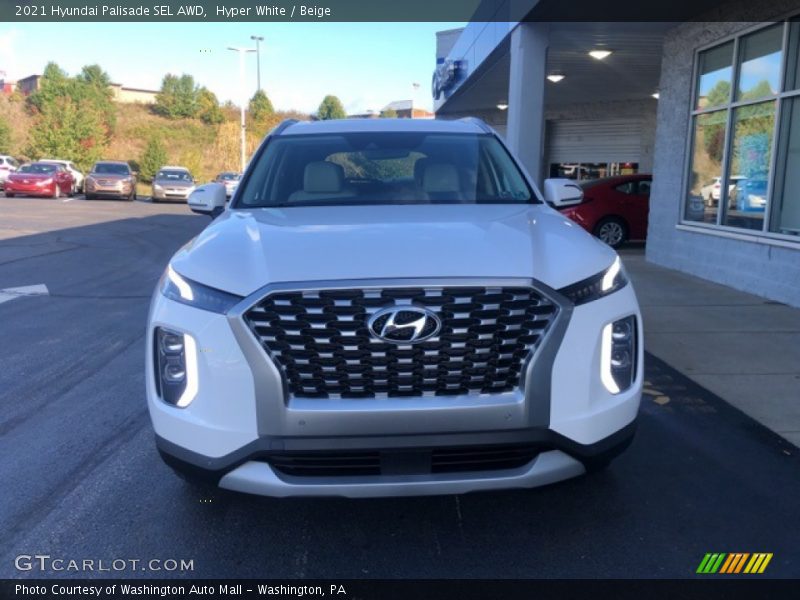 Hyper White / Beige 2021 Hyundai Palisade SEL AWD