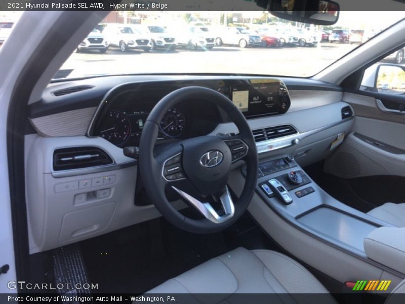 Hyper White / Beige 2021 Hyundai Palisade SEL AWD
