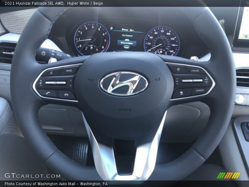 Hyper White / Beige 2021 Hyundai Palisade SEL AWD