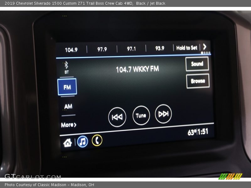 Black / Jet Black 2019 Chevrolet Silverado 1500 Custom Z71 Trail Boss Crew Cab 4WD