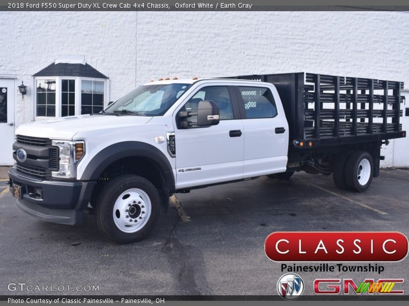 Oxford White / Earth Gray 2018 Ford F550 Super Duty XL Crew Cab 4x4 Chassis