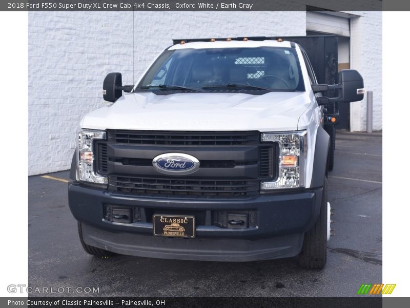 Oxford White / Earth Gray 2018 Ford F550 Super Duty XL Crew Cab 4x4 Chassis