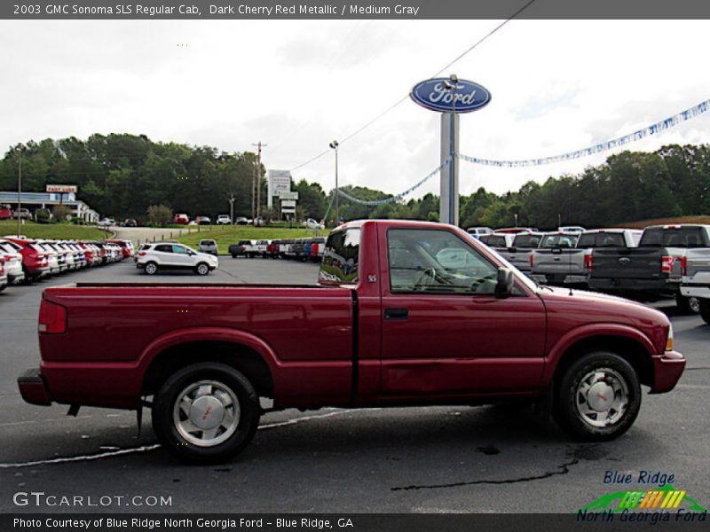 Dark Cherry Red Metallic / Medium Gray 2003 GMC Sonoma SLS Regular Cab