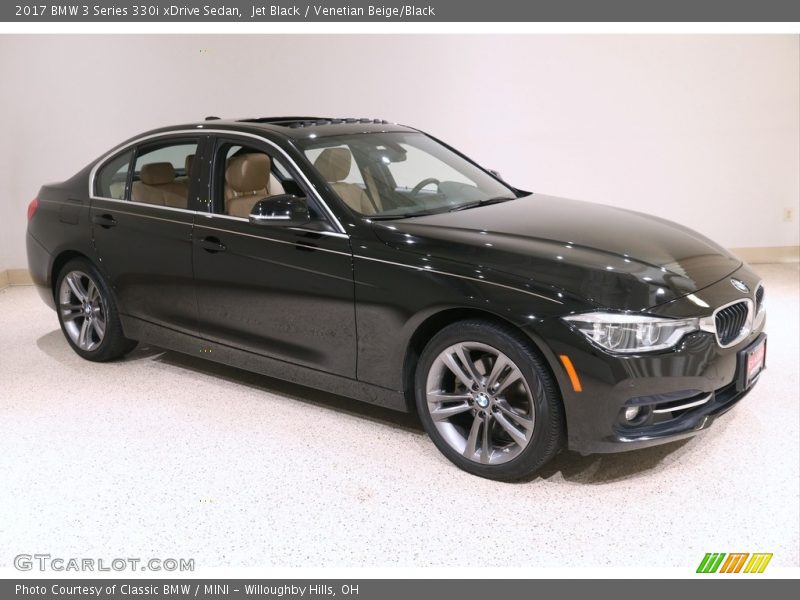 Jet Black / Venetian Beige/Black 2017 BMW 3 Series 330i xDrive Sedan