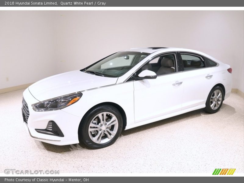 Quartz White Pearl / Gray 2018 Hyundai Sonata Limited