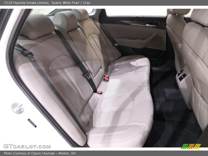 Quartz White Pearl / Gray 2018 Hyundai Sonata Limited