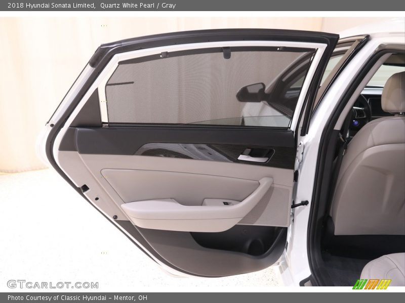Quartz White Pearl / Gray 2018 Hyundai Sonata Limited