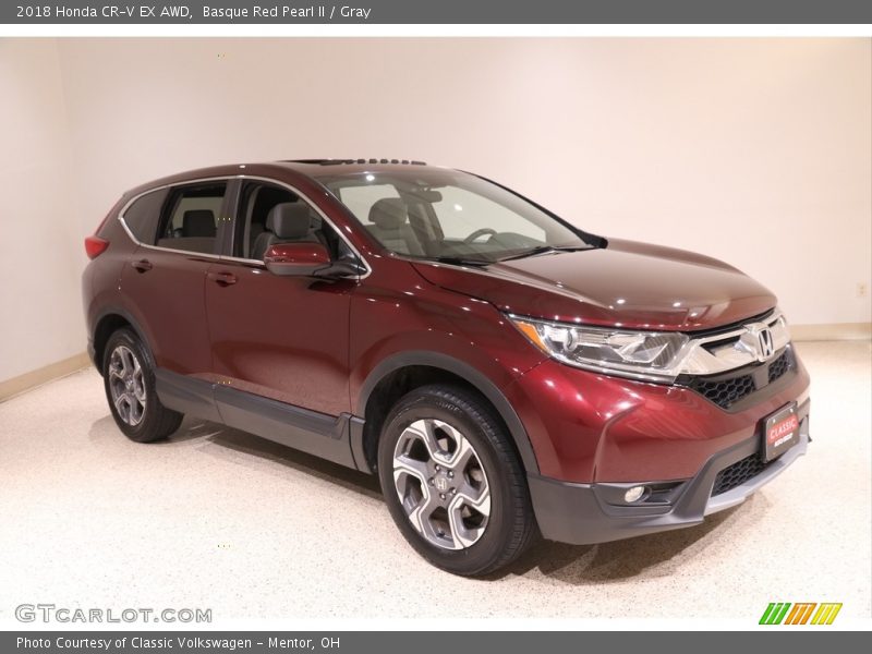 Basque Red Pearl II / Gray 2018 Honda CR-V EX AWD