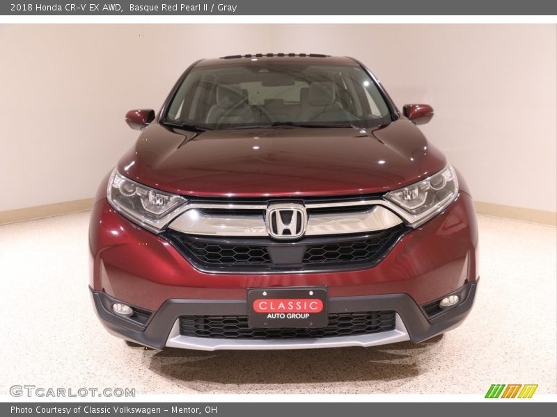 Basque Red Pearl II / Gray 2018 Honda CR-V EX AWD