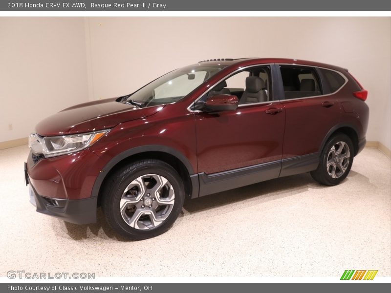 Basque Red Pearl II / Gray 2018 Honda CR-V EX AWD