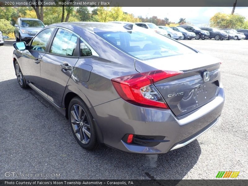Modern Steel Metallic / Black 2020 Honda Civic EX Sedan