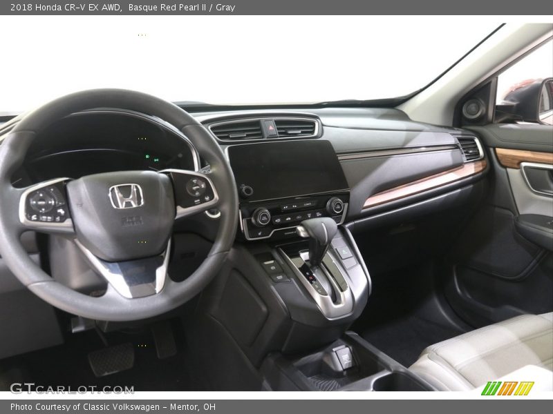 Basque Red Pearl II / Gray 2018 Honda CR-V EX AWD