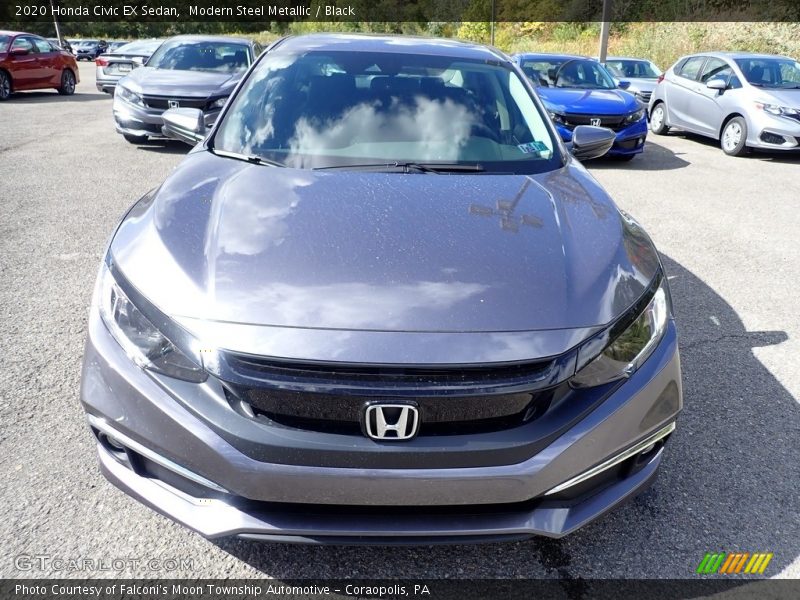 Modern Steel Metallic / Black 2020 Honda Civic EX Sedan