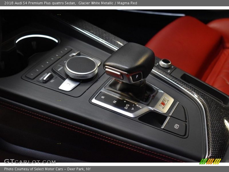 Glacier White Metallic / Magma Red 2018 Audi S4 Premium Plus quattro Sedan