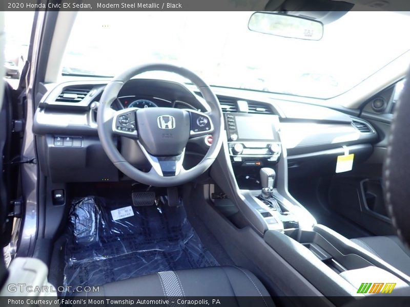 Modern Steel Metallic / Black 2020 Honda Civic EX Sedan
