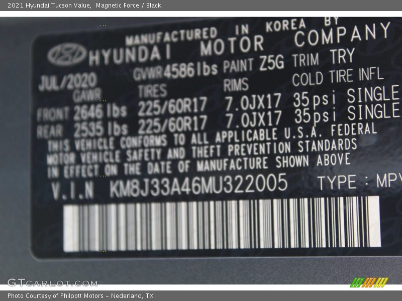 Magnetic Force / Black 2021 Hyundai Tucson Value