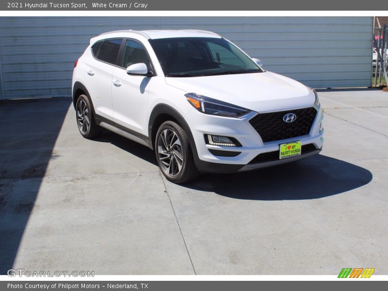 White Cream / Gray 2021 Hyundai Tucson Sport