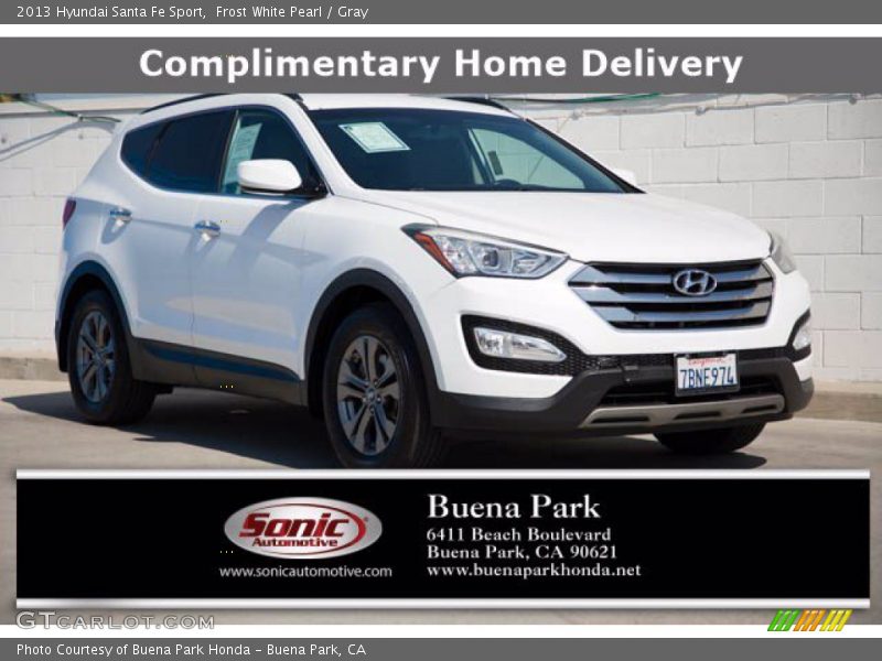 Frost White Pearl / Gray 2013 Hyundai Santa Fe Sport