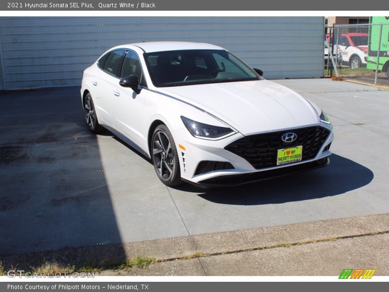 Quartz White / Black 2021 Hyundai Sonata SEL Plus