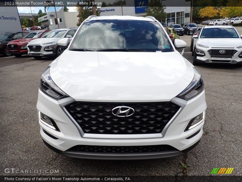 Winter White / Beige 2021 Hyundai Tucson Sport AWD
