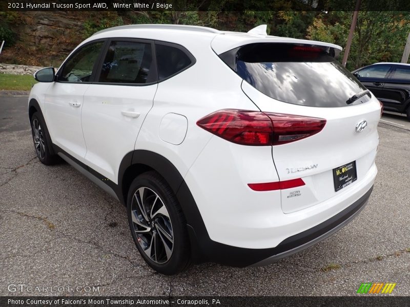 Winter White / Beige 2021 Hyundai Tucson Sport AWD