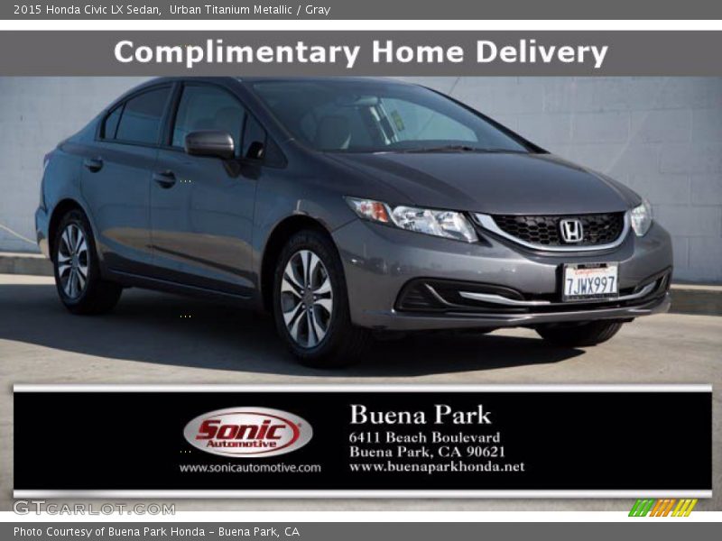 Urban Titanium Metallic / Gray 2015 Honda Civic LX Sedan