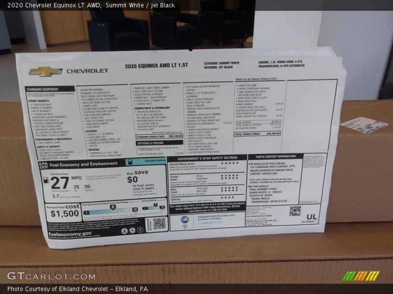 Summit White / Jet Black 2020 Chevrolet Equinox LT AWD