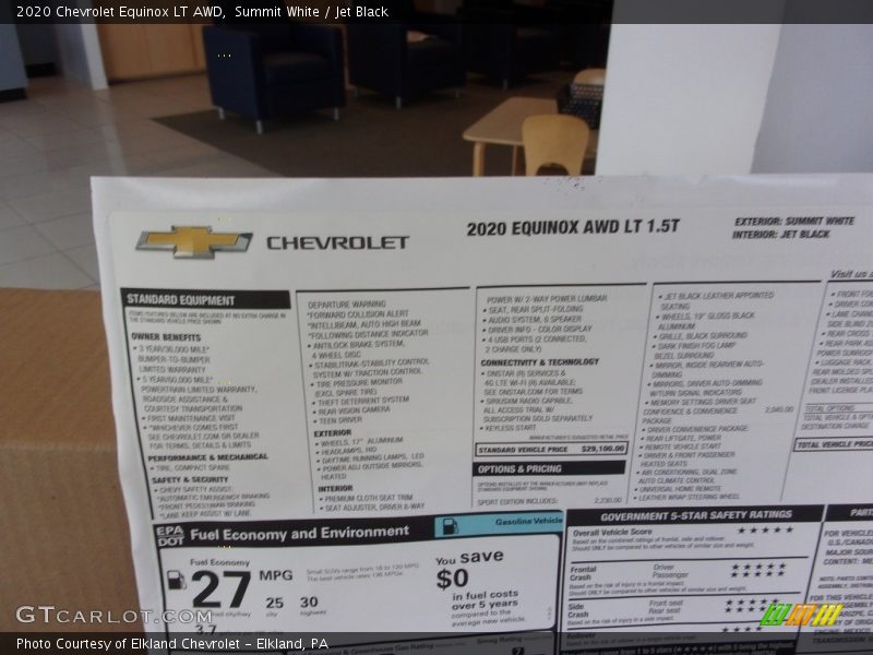 Summit White / Jet Black 2020 Chevrolet Equinox LT AWD