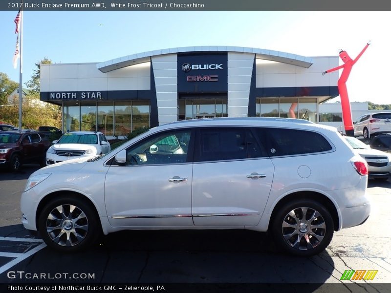 White Frost Tricoat / Choccachino 2017 Buick Enclave Premium AWD