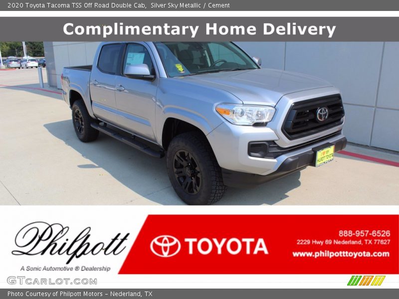 Silver Sky Metallic / Cement 2020 Toyota Tacoma TSS Off Road Double Cab