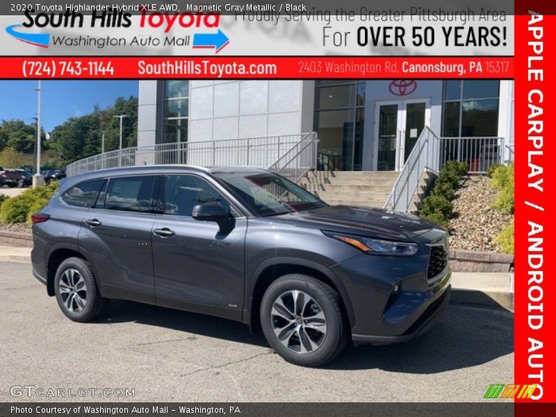 Magnetic Gray Metallic / Black 2020 Toyota Highlander Hybrid XLE AWD