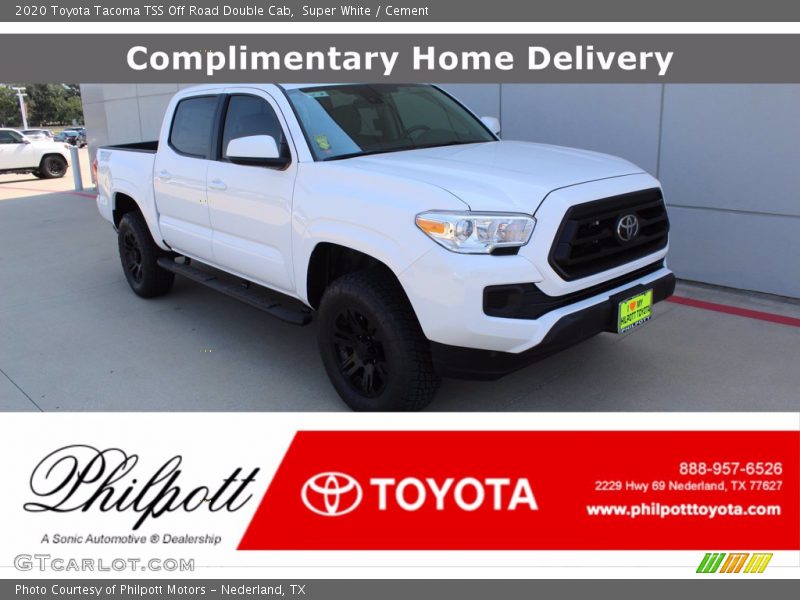 Super White / Cement 2020 Toyota Tacoma TSS Off Road Double Cab