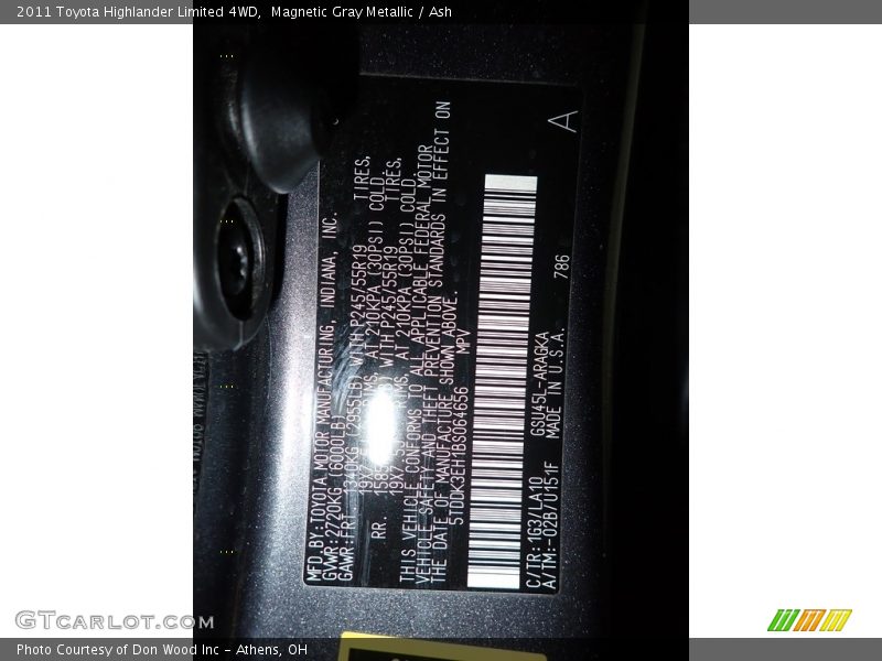 Magnetic Gray Metallic / Ash 2011 Toyota Highlander Limited 4WD