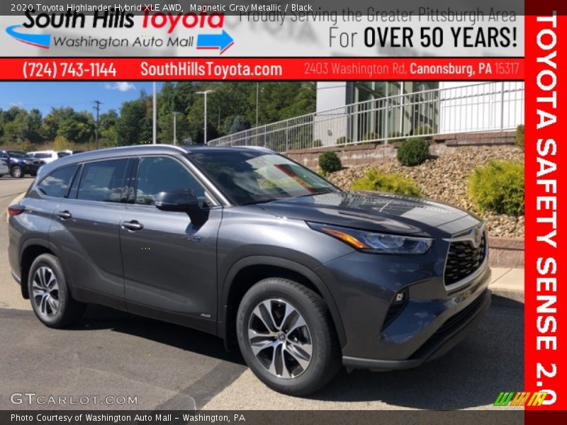Magnetic Gray Metallic / Black 2020 Toyota Highlander Hybrid XLE AWD