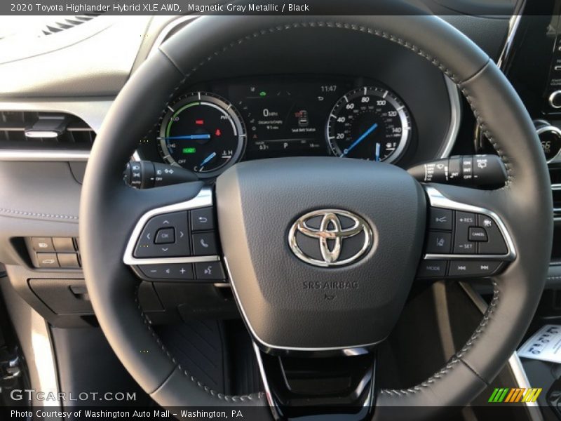 Magnetic Gray Metallic / Black 2020 Toyota Highlander Hybrid XLE AWD