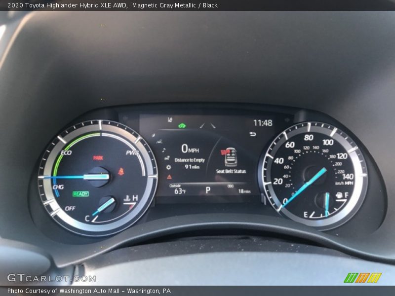Magnetic Gray Metallic / Black 2020 Toyota Highlander Hybrid XLE AWD