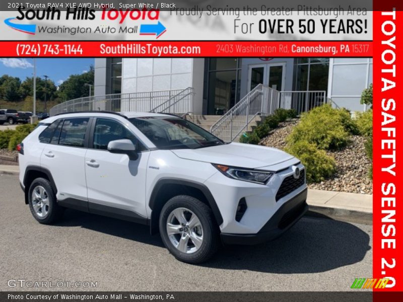 Super White / Black 2021 Toyota RAV4 XLE AWD Hybrid